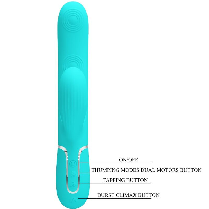 PRETTY LOVE - PERLITA MULTIFUNKTIONS-3-IN-1-G-PUNKT-VIBRATOR AQUA GRÜN 7 