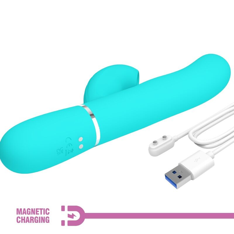 PRETTY LOVE - PERLITA MULTIFUNCTION 3 IN 1 G-SPOT VIBRATOR AQUA GREEN 8 