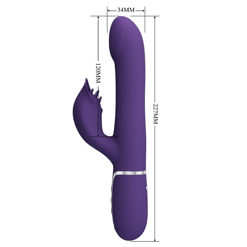 PRETTY LOVE - ZALIN RABBIT VIBRATOR PEARLS 4 IN 1 PURPLE 7 