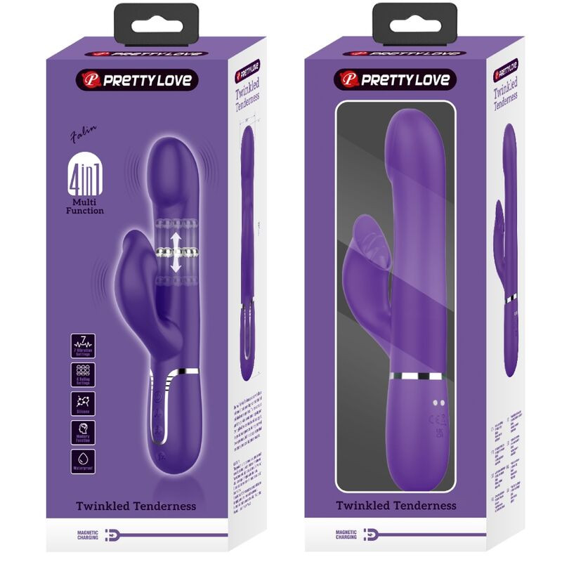 PRETTY LOVE - ZALIN PERLE VIBRATORE CONIGLIO 4 EN 1 VIOLA 10 