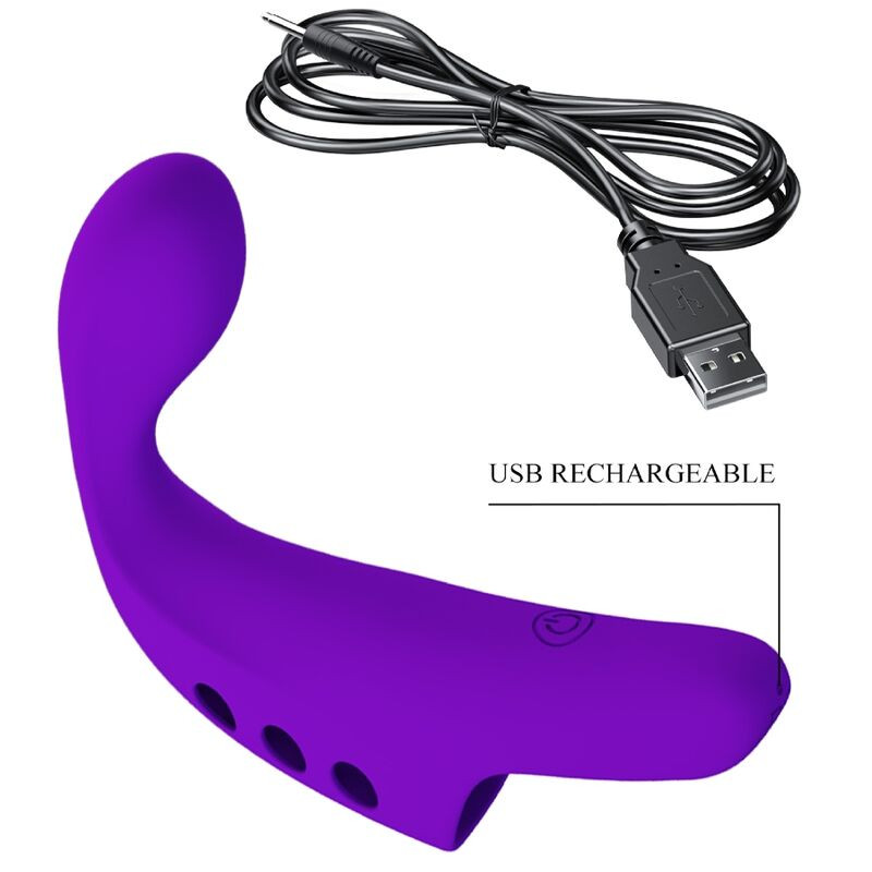 PRETTY LOVE - GORGON PURPLE RECHARGEABLE FINGER VIBRATOR 8 