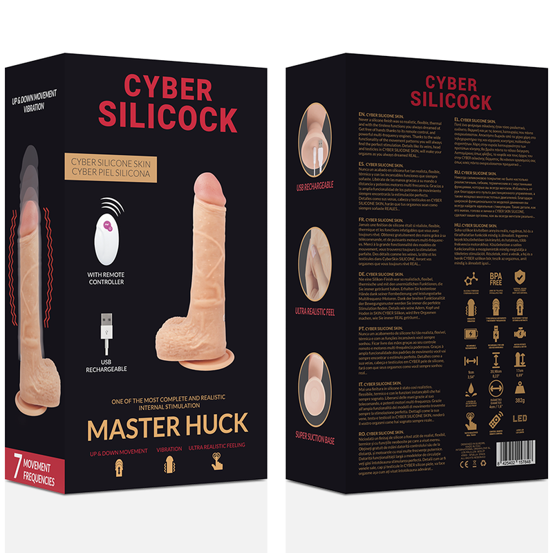 CYBER SILICOCK - TÉLÉCOMMANDE RÉALISTE MASTER HUCK 20.9 CM -O- 4 CM 8 