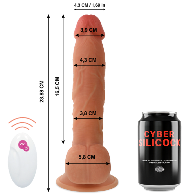 CYBER SILICOCK - REMOTE CONTROL REALISTIC MR JOHN 23.88 CM -O- 4.3 CM 2 