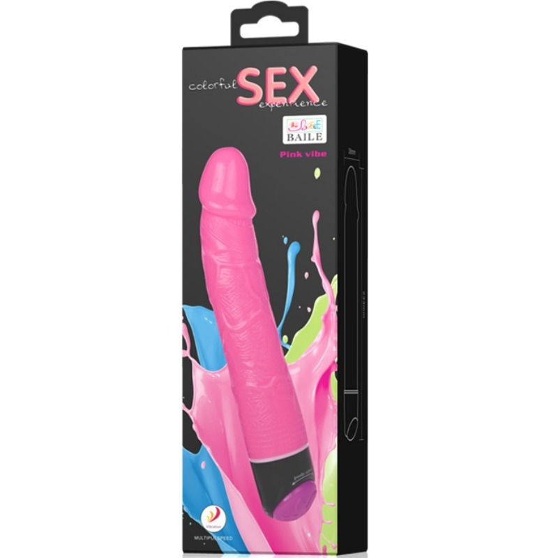 BAILE - VIBRATEUR RÉALISTE SEXE COLORÉ ROSE 23 CM 6 