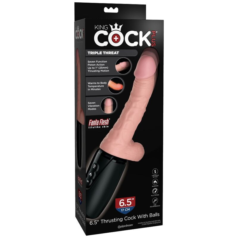 KING COCK - PLUS TRIPLA MINACCIA PELLE CHIARA 8 