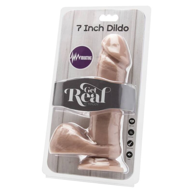 GET REAL - DILDO 18 CM WITH BALLS VIBRATOR SKIN 1 