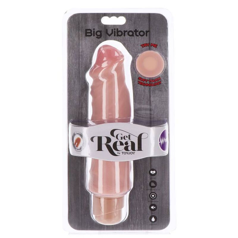 GET REAL - GRAND VIBRATEUR DOUBLE DENSITÉ 20,5 CM PEAU 3 