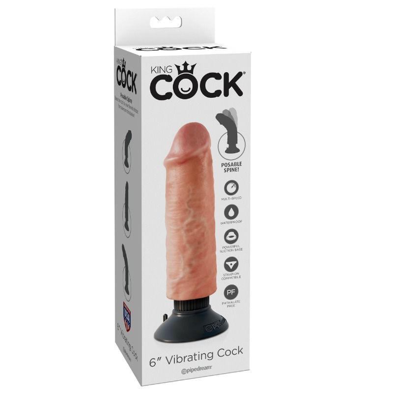 KING COCK - VIBRATORDILDO 15.24 CM NATÜRLICH 1 