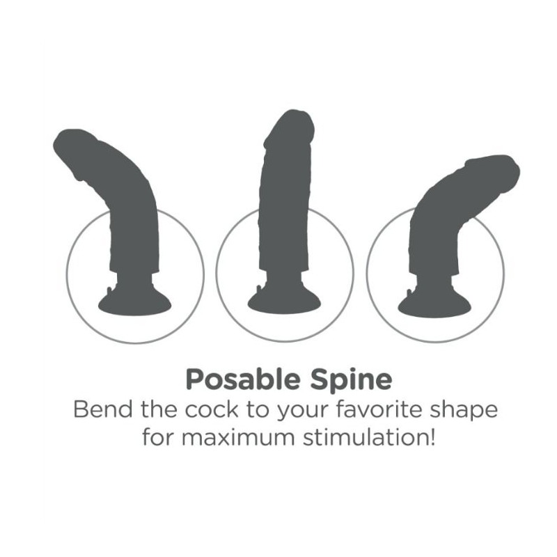 KING COCK - DILDO VIBRATORE 17.78 CM NATURALE 5 