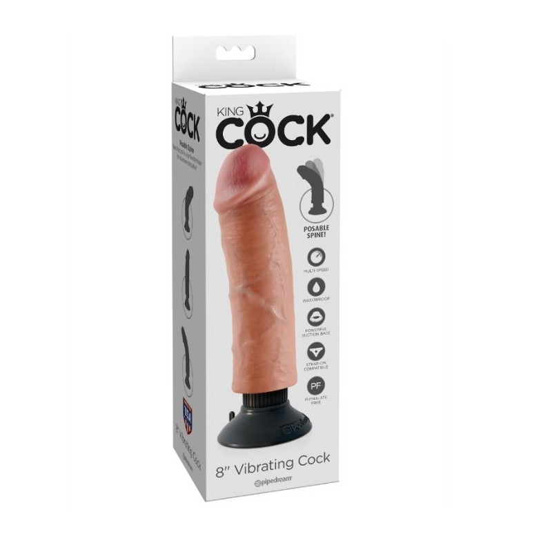 KING COCK - GODE VIBRATEUR 20.32 CM NATUREL 1 