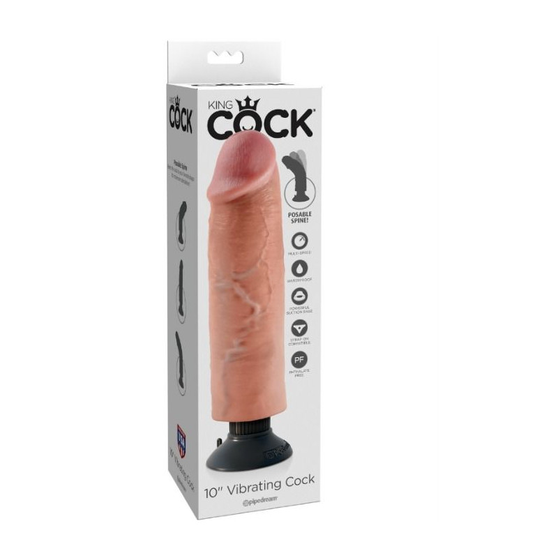 KING COCK - VIBRIERENDER DILDO 25.5 CM NATÜRLICH 5 