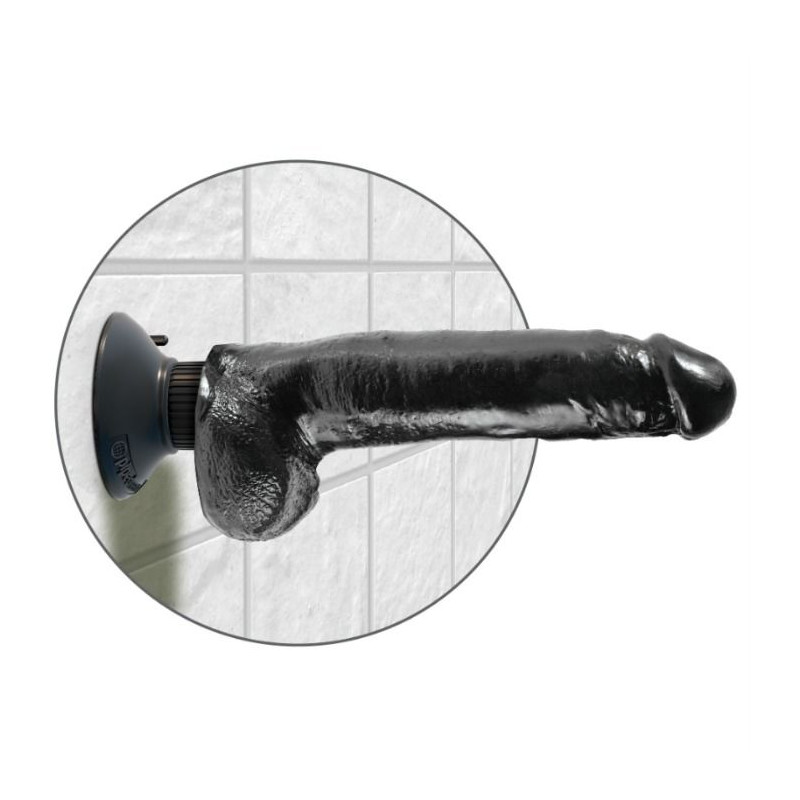 KING COCK - 23 CM VIBRATING COCK WITH BALLS BLACK 3 