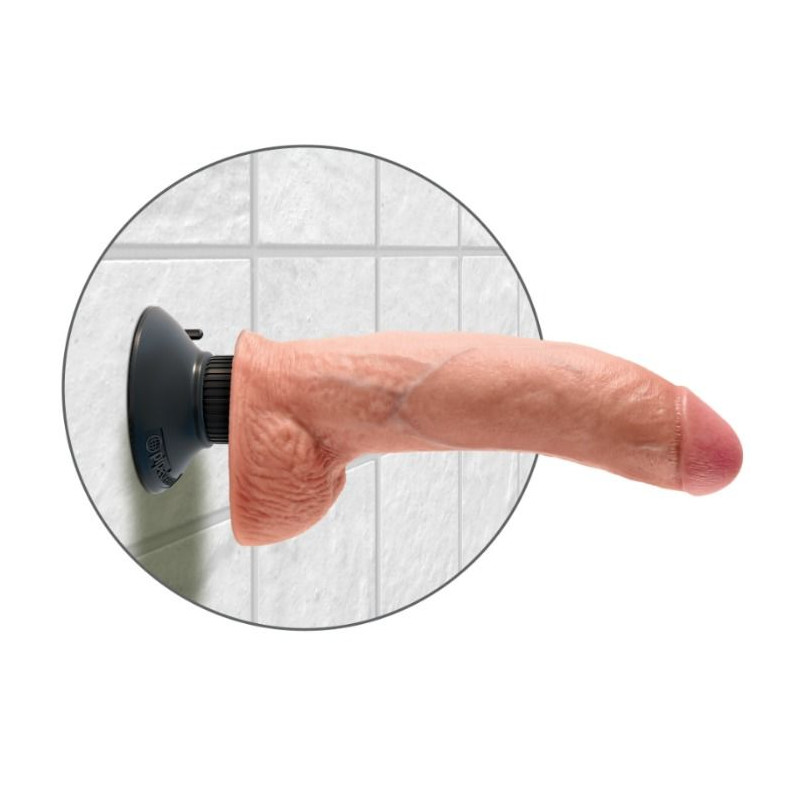 KING COCK - GODE VIBRATEUR AVEC TESTICULES 23 CM NATUREL 3 