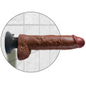 KING COCK - DILDO VIBRATORE CON TESTICOLI 25.5 CM COLORE MARRONE 1 