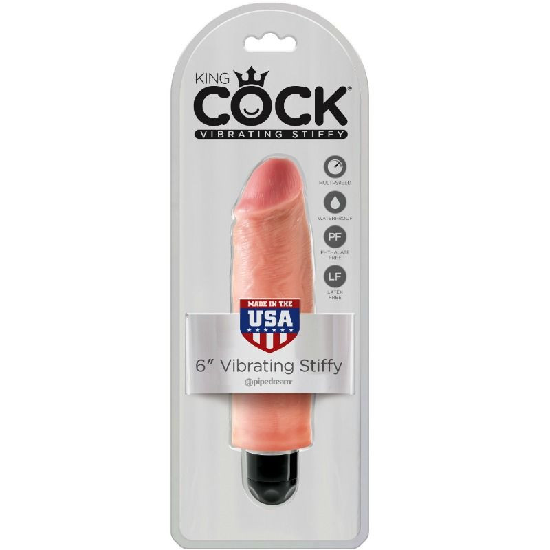 KING COCK - 15.24 CM VIBRATING STIFFY FLESH 2 