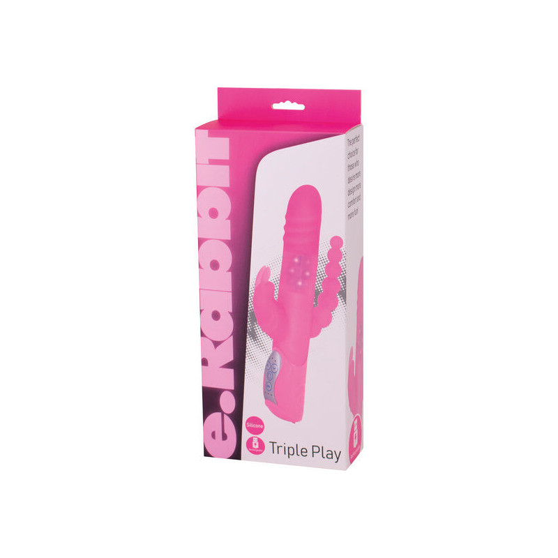 SEVEN CREATIONS - E RABBIT TRIPLE PLAY ROSA TRIPLE STIMULATION VIBRATOR 1 