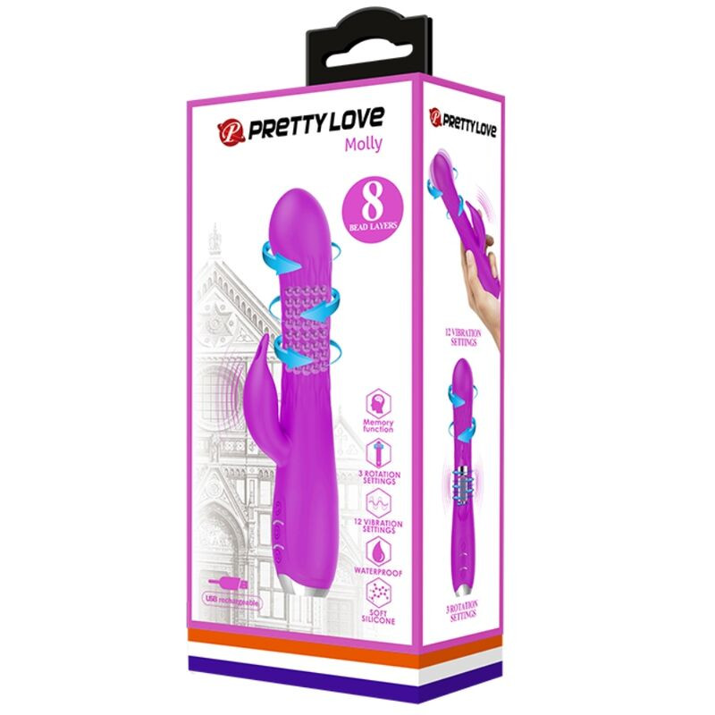 PRETTY LOVE - MOLLY VIBRATOR WITH RECHARGEABLE ROTATION 6 