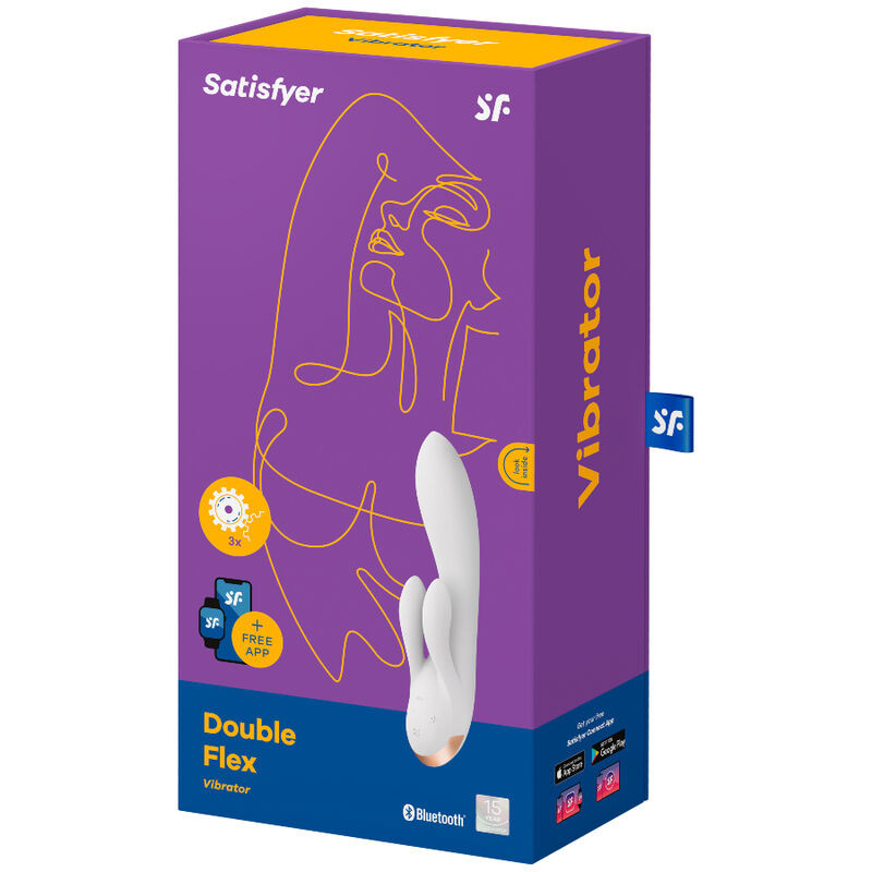 SATISFYER - DOUBLE FLEX VIBRATOR APP WHITE 3 