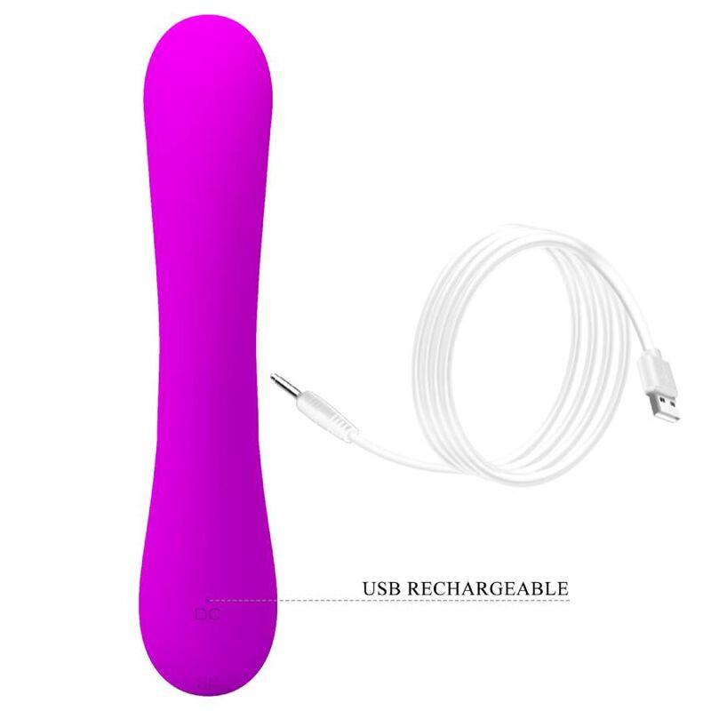 PRETTY LOVE - AUFRICHTIGER VIBRATOR UND KLITORIS-SAUGER AUS VIOLETTEM SILIKON 7 