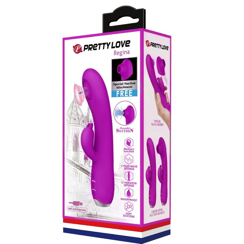 PRETTY LOVE - VIBRATORE VENTOSA RICARICABILE REGINA VIOLA 11 