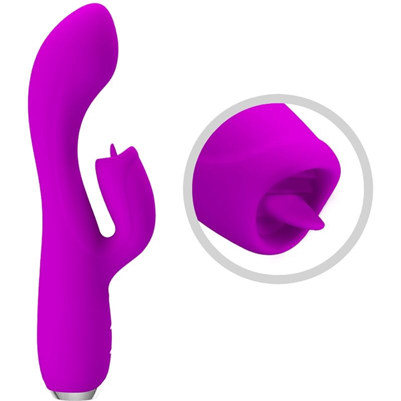 PRETTY LOVE - GLORIA RECHARGEABLE RABBIT VIBRATOR-WATERPROOF PURPLE 4 