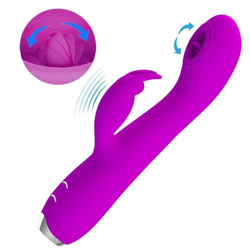 PRETTY LOVE - VIBRATEUR RECHARGEABLE RACHEL AVEC VENTOUSE VIOLET 4 