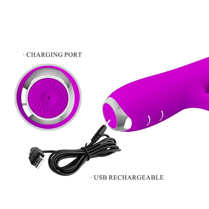 PRETTY LOVE - VIBRATEUR RECHARGEABLE RACHEL AVEC VENTOUSE VIOLET 7 