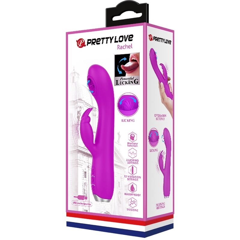 PRETTY LOVE - VIBRATEUR RECHARGEABLE RACHEL AVEC VENTOUSE VIOLET 9 