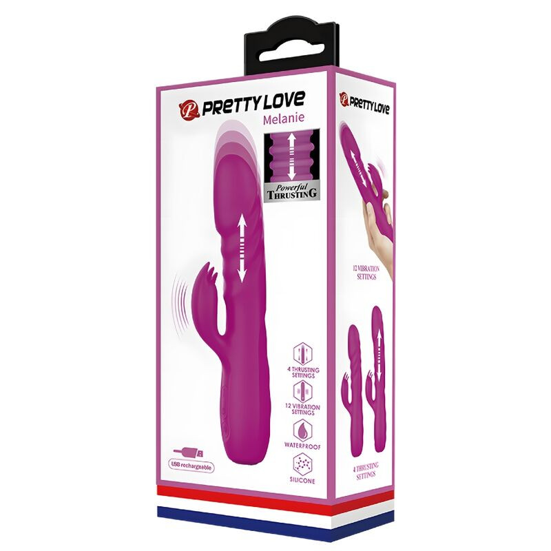 PRETTY LOVE - MELANIE PURPLE RECHARGEABLE RABBIT VIBRATOR 7 