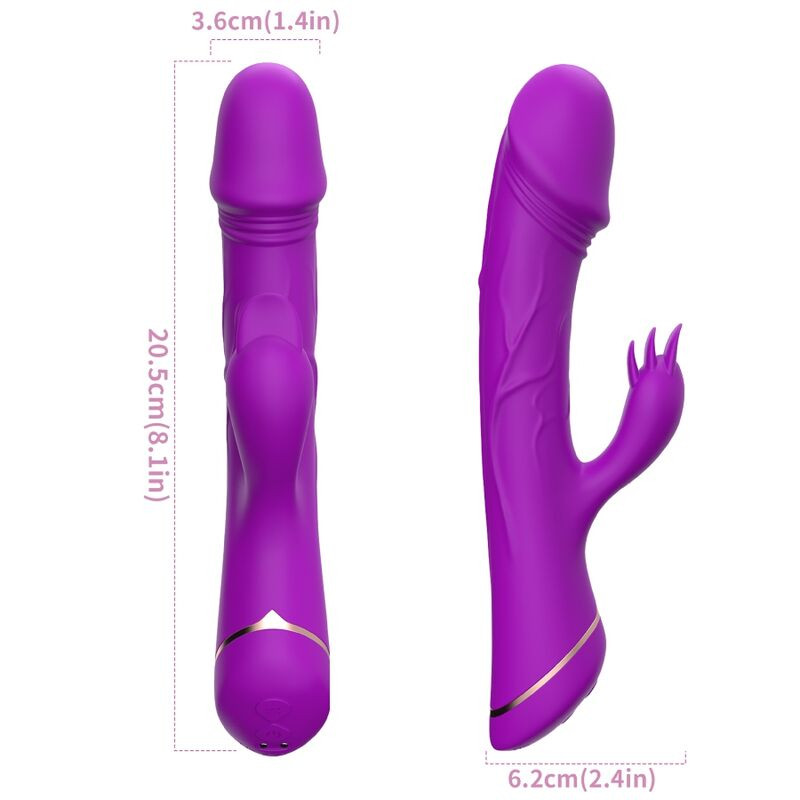 ARMONY - VIBRATORE DILDO CONIGLIO IN SILICONE VIOLA 3 