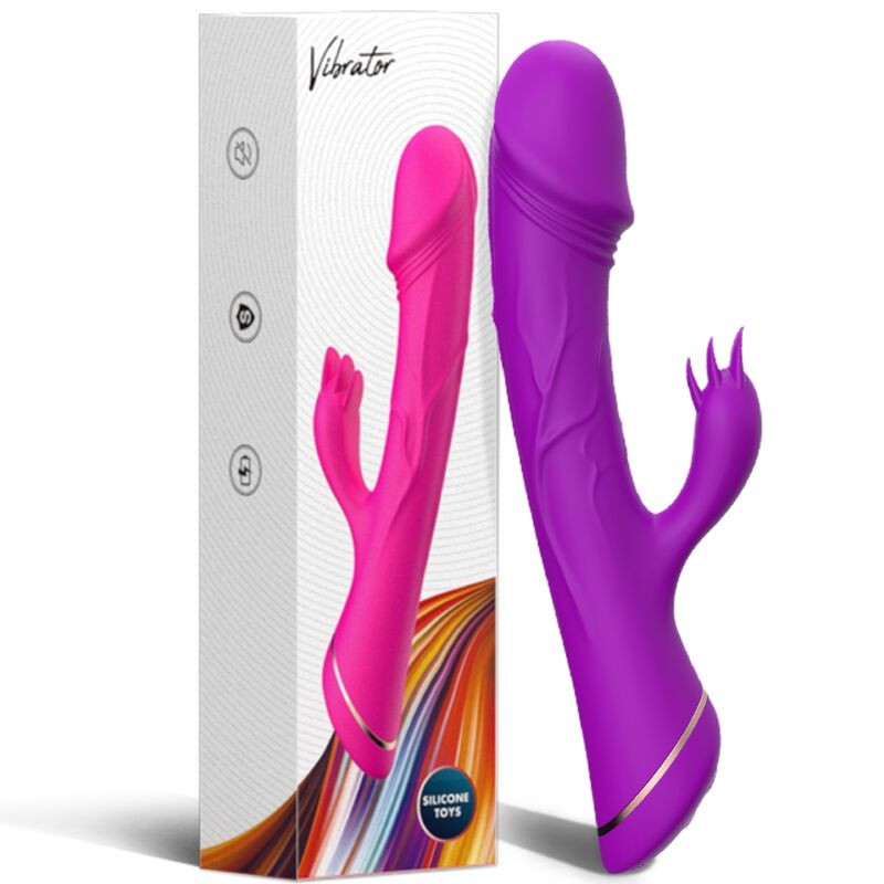 ARMONY - VIBRATORE DILDO CONIGLIO IN SILICONE VIOLA 5 