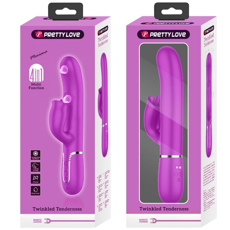 PRETTY LOVE - KANINCHENVIBRATOR MIT LECKENDEM FUCHSIA 3 