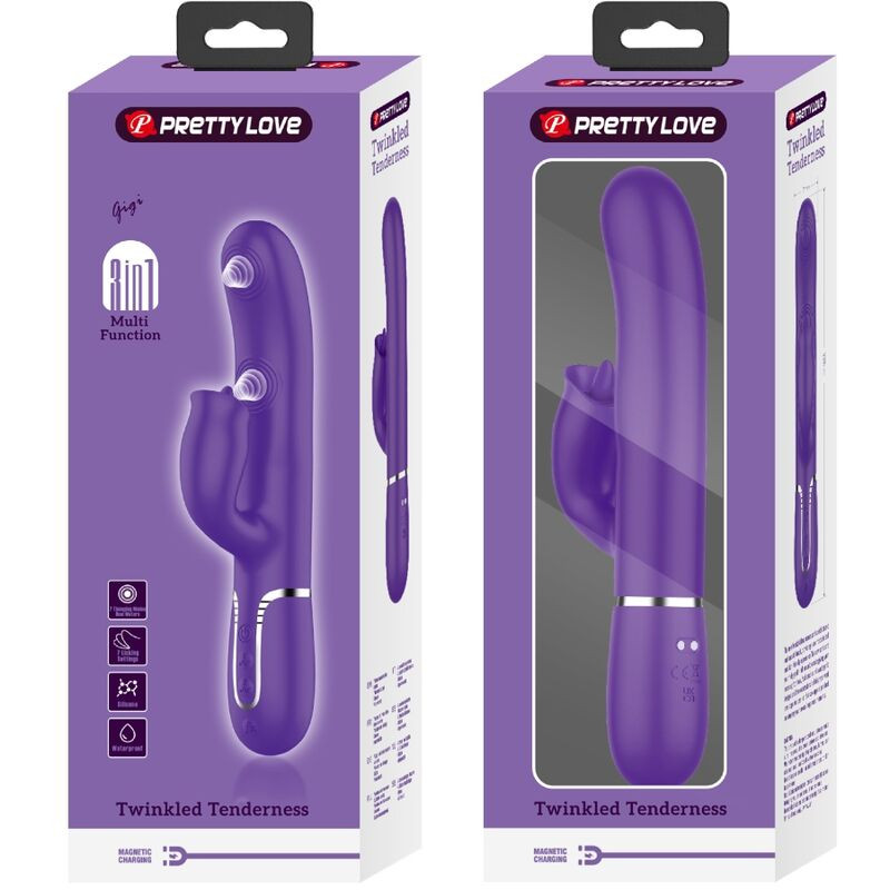 PRETTY LOVE - VIBRATORE CONIGLIO CON VIOLA DA LECCARE 3 