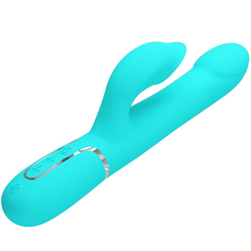 PRETTY LOVE - RABBIT VIBRATOR PEARLS AQUA GREEN 2 