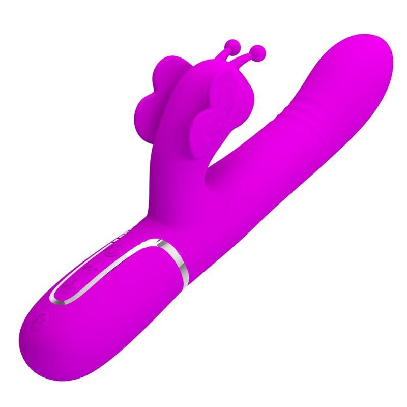 PRETTY LOVE - VIBRATEUR MULTIFONCTION LAPIN 4 EN 1 PAPILLON FUCHSIA 2 