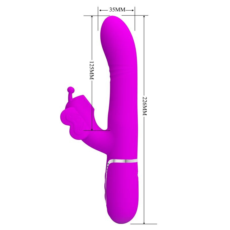 PRETTY LOVE - VIBRATEUR MULTIFONCTION LAPIN 4 EN 1 PAPILLON FUCHSIA 6 