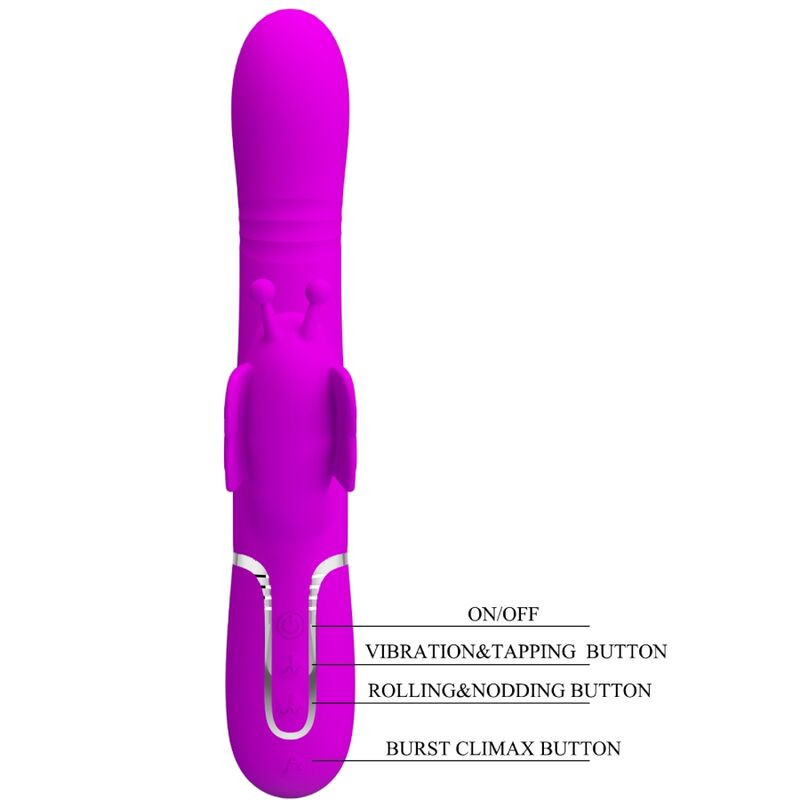 PRETTY LOVE - MULTIFUNKTIONS-KANINCHENVIBRATOR 4 IN 1 SCHMETTERLING FUCHSIA 7 