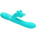 PRETTY LOVE - MULTIFUNCTION RABBIT VIBRATOR 4 IN 1 BUTTERFLY AQUA GREEN 4 