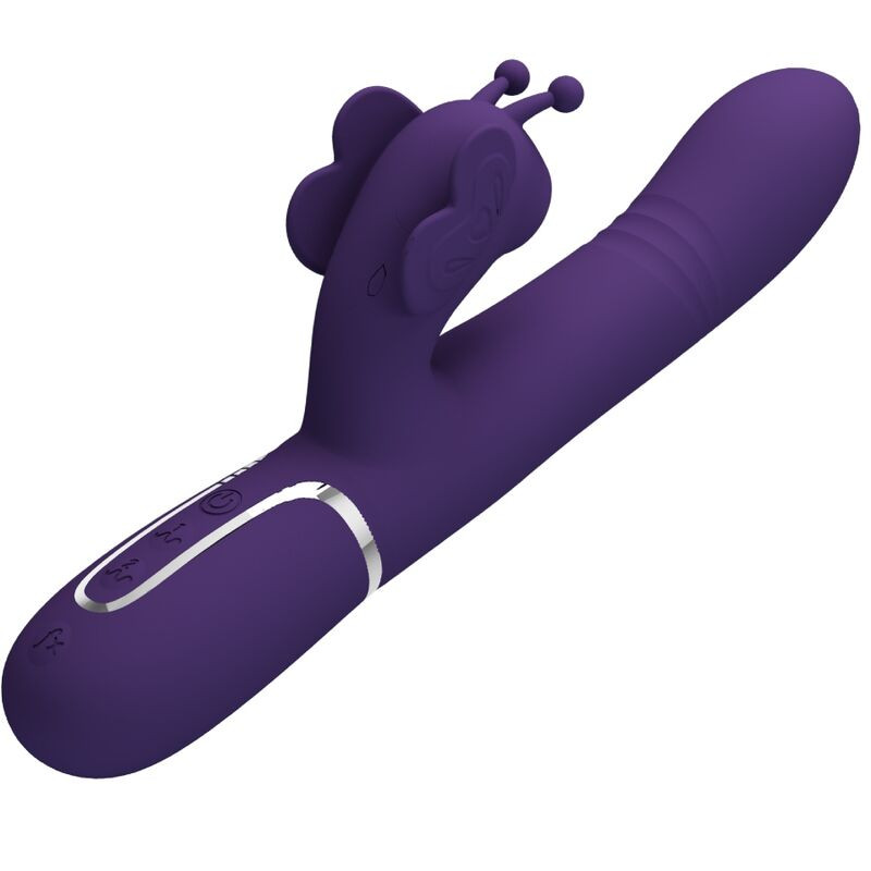 PRETTY LOVE - MULTIFUNCTION RABBIT VIBRATOR 4 IN 1 BUTTERFLY PURPLE 2 