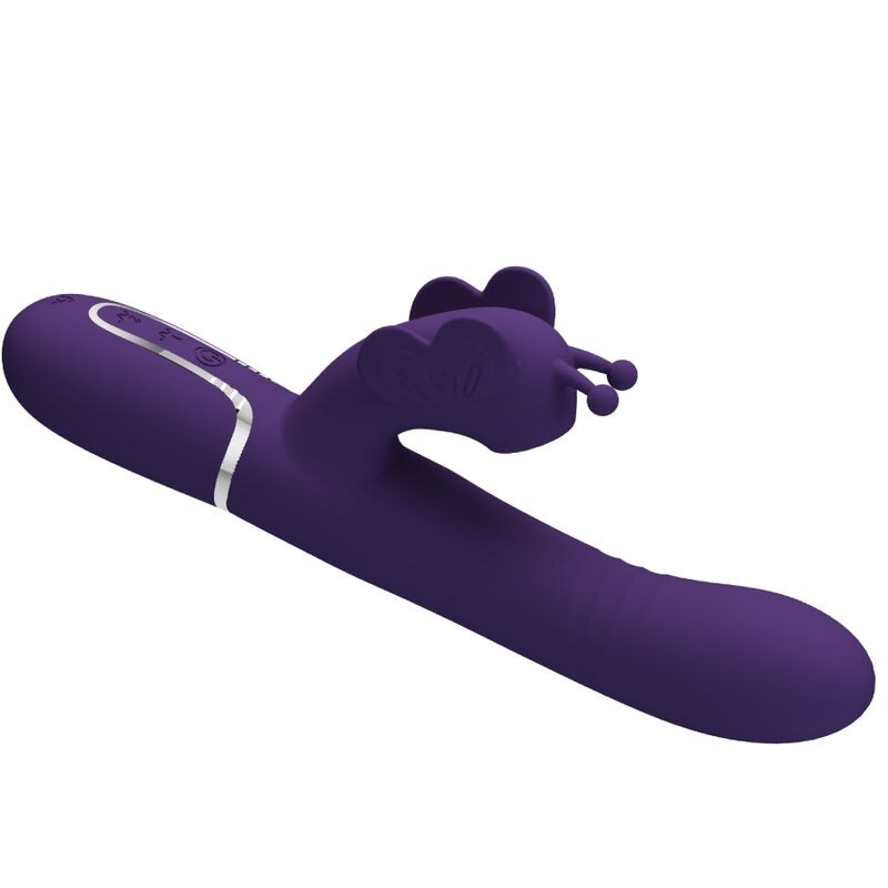 PRETTY LOVE - MULTIFUNCTION RABBIT VIBRATOR 4 IN 1 BUTTERFLY PURPLE 4 