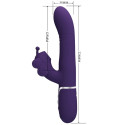 PRETTY LOVE - VIBRATORE MULTIFUNZIONE RABBIT 4 IN 1 FARFALLA VIOLA 6 