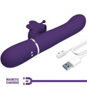 PRETTY LOVE - VIBRATORE MULTIFUNZIONE RABBIT 4 IN 1 FARFALLA VIOLA 8 