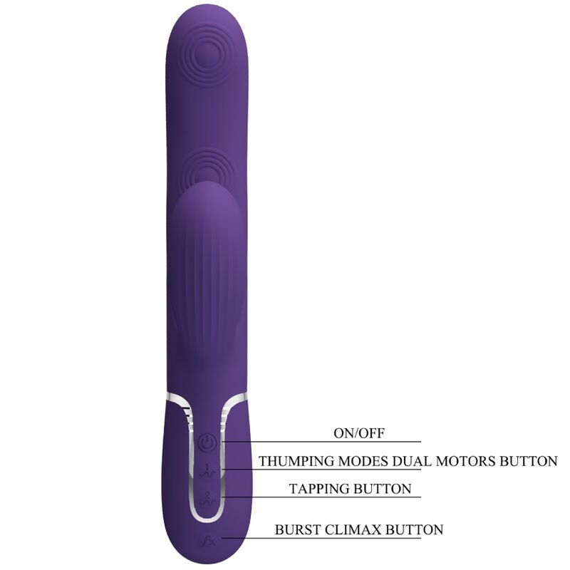 PRETTY LOVE - PERLITA VIBRATORE G-SPOT 3 IN 1 MULTIFUNZIONE VIOLA 8 