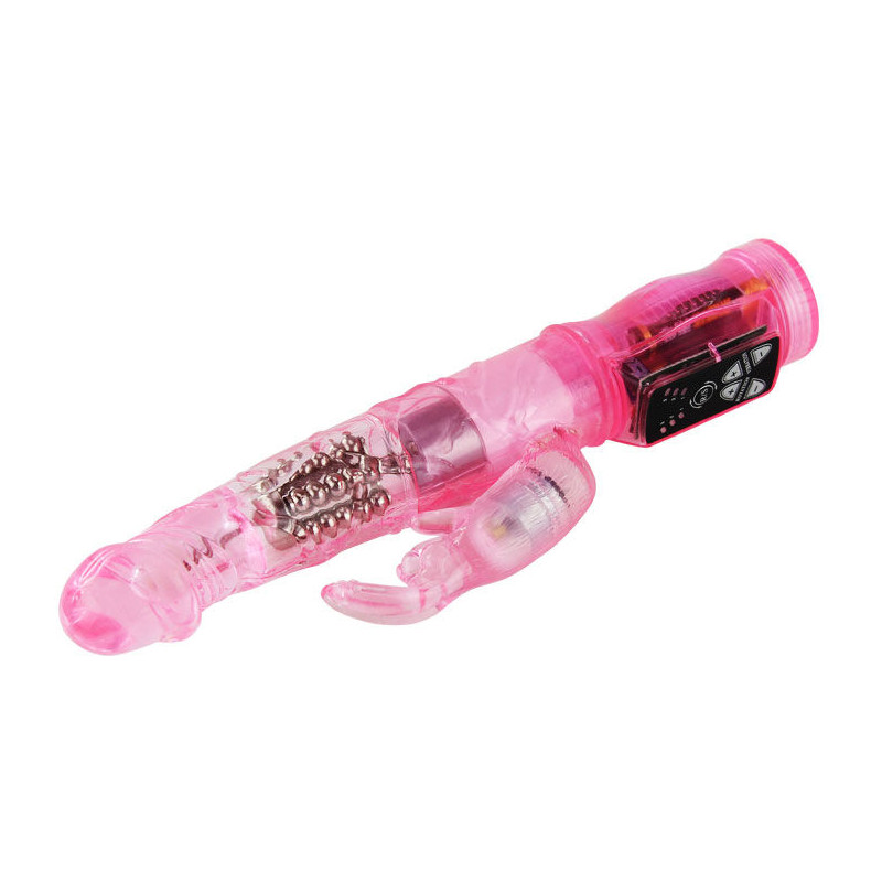 BAILE - MINI ROTATEUR LAPIN ROSE AVEC SUPERSTIMULATEUR 2 