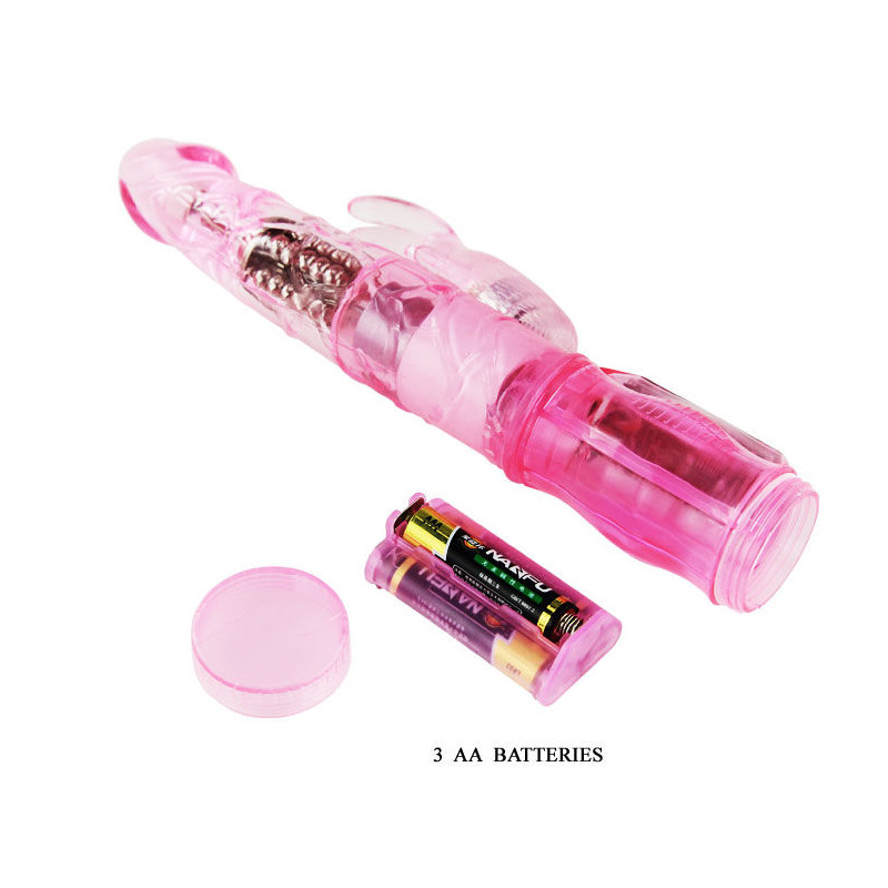 BAILE - MINI ROTATEUR LAPIN ROSE AVEC SUPERSTIMULATEUR 5 