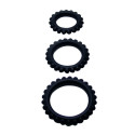 BAILE - TITAN SET 3PCS COCK RING BLACK 2.8 + 2.4 + 1.9 CM 2 