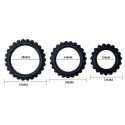 BAILE - TITAN SET 3PCS COCK RING BLACK 2.8 + 2.4 + 1.9 CM 3 