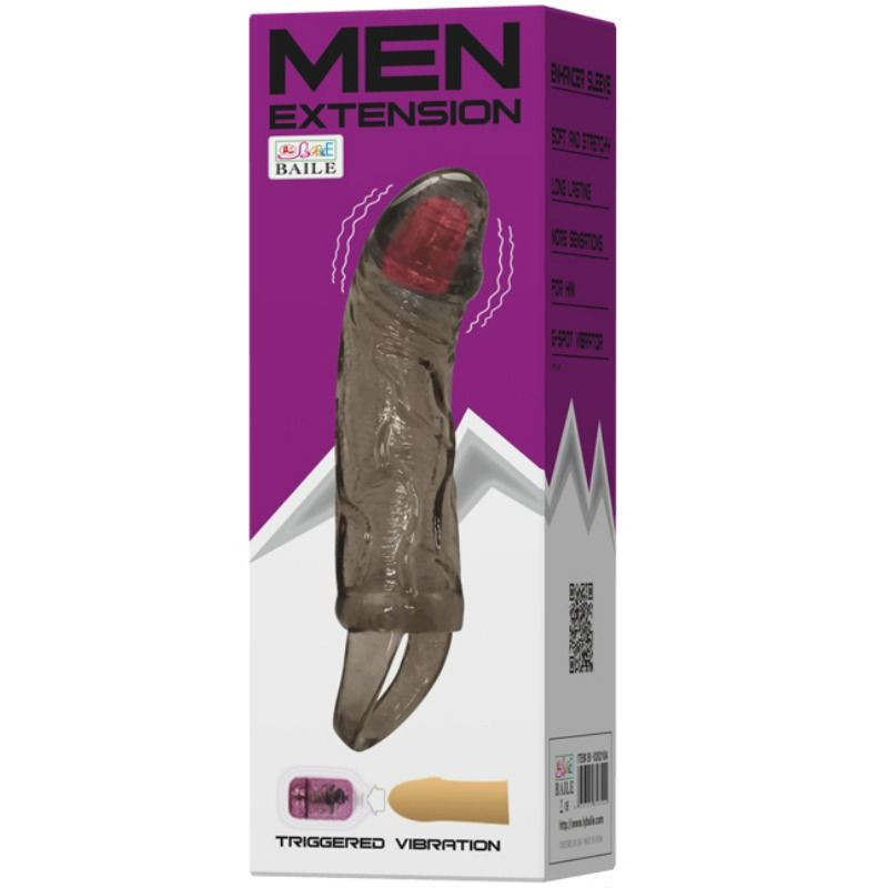 BAILE - PENIS EXTENDER SHEATH WITH VIBRATION AND STRAP FOR TESTICLES 13.5 CM 1 