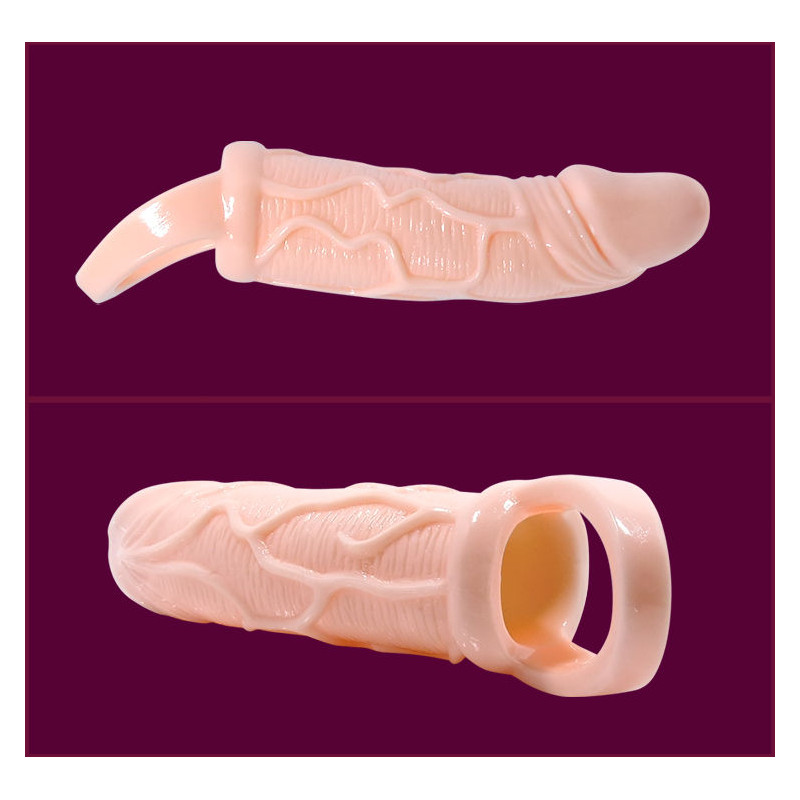 BAILE - GAINE DEXTENSION DE PÉNIS AVEC VIBRATION ET SANGLE POUR TESTICULES 13.5 CM 2 