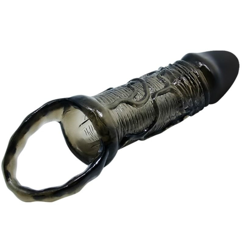 BAILE - HOUSSE DEXTENSION DE PÉNIS AVEC SANGLE POUR TESTICULES NOIR 13.5 CM 2 